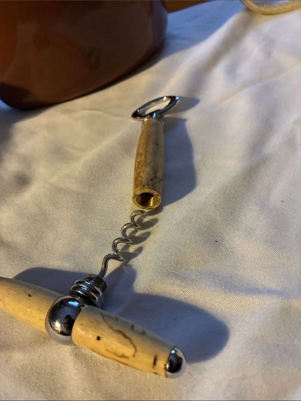 Wood Handle T-Style Bottle Opener - Natural Olive Wood Carved /smoothed by Hand